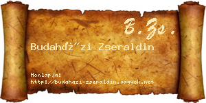Budaházi Zseraldin névjegykártya